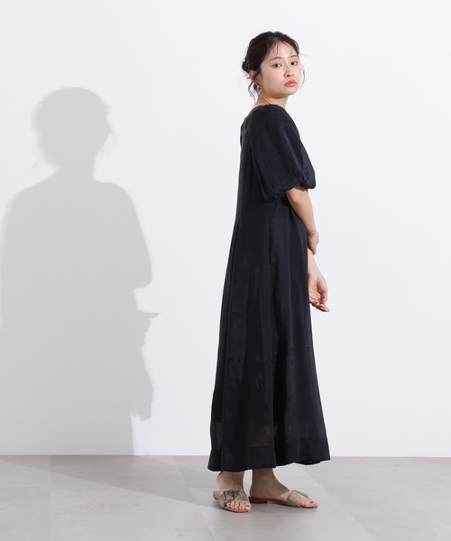 N.（N. Natural Beauty Basic）（エヌエヌナチュラルビューティーベーシック）の「【PS/低身長サイズ】シアーパフスリーブワンピース（ワンピース・レディース・ブラウン/ピンク/ブラック・MEDIUM/P/S）」の10枚目の写真