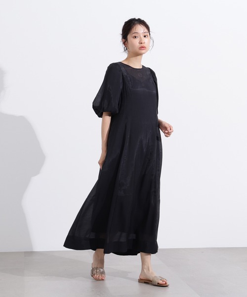 N.（N. Natural Beauty Basic）（エヌエヌナチュラルビューティーベーシック）の「【PS/低身長サイズ】シアーパフスリーブワンピース（ワンピース・レディース・ブラウン/ピンク/ブラック・MEDIUM/P/S）」の11枚目の写真