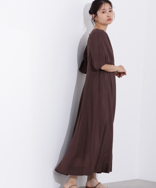 N.（N. Natural Beauty Basic）（エヌエヌナチュラルビューティーベーシック）の「【PS/低身長サイズ】シアーパフスリーブワンピース（ワンピース・レディース・ブラウン/ピンク/ブラック・MEDIUM/P/S）」の16枚目の写真