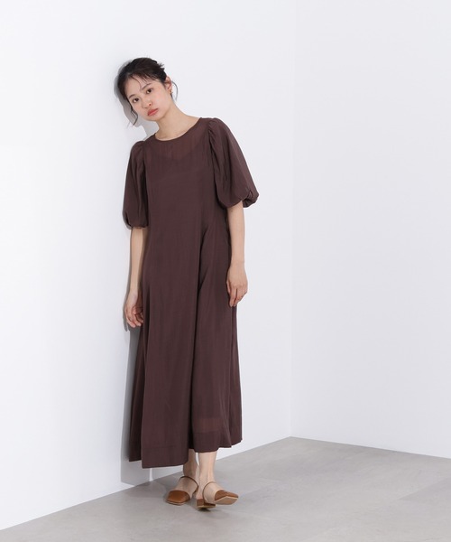 N.（N. Natural Beauty Basic）（エヌエヌナチュラルビューティーベーシック）の「【PS/低身長サイズ】シアーパフスリーブワンピース（ワンピース・レディース・ブラウン/ピンク/ブラック・MEDIUM/P/S）」の17枚目の写真