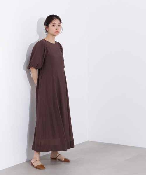 N.（N. Natural Beauty Basic）（エヌエヌナチュラルビューティーベーシック）の「【PS/低身長サイズ】シアーパフスリーブワンピース（ワンピース・レディース・ブラウン/ピンク/ブラック・MEDIUM/P/S）」の18枚目の写真