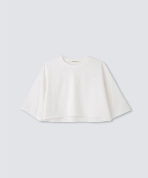 KINO THE KEI（キノザケイ）の「ロゴ刺繍 ボクシー TEE KINO THE KEI（Tシャツ/カットソー・レディース・グレー/ホワイト/ピンク・フリー）」の15枚目の写真