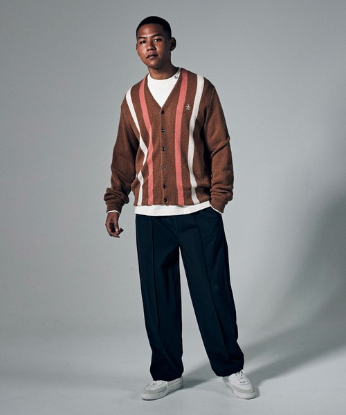 penguin BY MUNSINGWEAR(ペンギン バイ マンシングウェア)の「Penguin by Munsingwear/ペンギン バイ マンシングウェア LINKS STRIPE CARDIGAN カーディガン ロゴ刺繍(カーディガン/ボレロ・メンズ・ブラウン・L)」の7枚目の写真