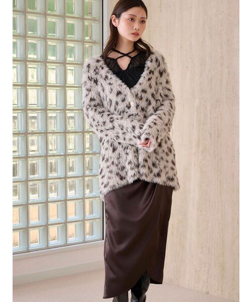 MERCURYDUO（マーキュリーデュオ）の「【WEB限定カラーあり】アシメタックナロースカート（スカート・レディース・ブラウン/ラベンダー/オフホワイト・SMALL/MEDIUM）」の8枚目の写真