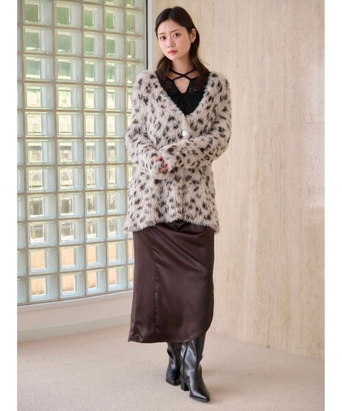 MERCURYDUO（マーキュリーデュオ）の「【WEB限定カラーあり】アシメタックナロースカート（スカート・レディース・ブラウン/ラベンダー/オフホワイト・SMALL/MEDIUM）」の9枚目の写真