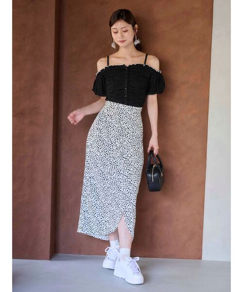 MERCURYDUO（マーキュリーデュオ）の「【WEB限定カラーあり】アシメタックナロースカート（スカート・レディース・ブラウン/ラベンダー/オフホワイト・SMALL/MEDIUM）」の11枚目の写真