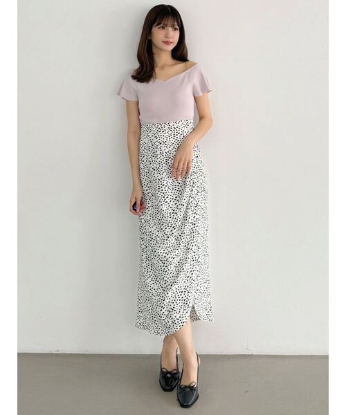 MERCURYDUO（マーキュリーデュオ）の「【WEB限定カラーあり】アシメタックナロースカート（スカート・レディース・ブラウン/ラベンダー/オフホワイト・SMALL/MEDIUM）」の18枚目の写真