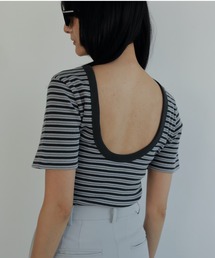 anuke（アンヌーク）の「Border Rib T-shirts（Tシャツ/カットソー）」