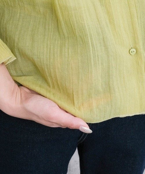 aquagarage（アクアガレージ）の「2wayラッフルフリル襟ブラウス（シャツ/ブラウス・レディース・オフホワイト/ブラック/グリーン系その他・M/L）」の8枚目の写真