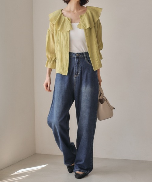 aquagarage（アクアガレージ）の「2wayラッフルフリル襟ブラウス（シャツ/ブラウス・レディース・オフホワイト/ブラック/グリーン系その他・M/L）」の20枚目の写真