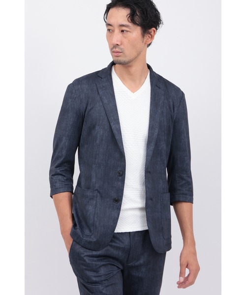 HIGH STREET（ハイストリート）の「COOLﾊｲﾃﾝｼｮﾝﾃﾞﾆﾑﾌﾟﾘﾝﾄ7ﾌﾞｿﾃﾞJK（タンクトップ・メンズ・ネイビー/ブルー・LL/L/M）」の2枚目の写真