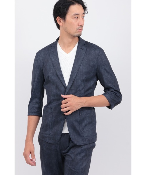 HIGH STREET（ハイストリート）の「COOLﾊｲﾃﾝｼｮﾝﾃﾞﾆﾑﾌﾟﾘﾝﾄ7ﾌﾞｿﾃﾞJK（タンクトップ・メンズ・ネイビー/ブルー・LL/L/M）」の6枚目の写真