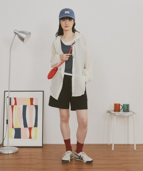 MERLOT（メルロー）の「ギンガムチェックフーディーシャツパーカー（シャツ/ブラウス・レディース・グリーン/ホワイト/ブルー/ブラウン・FREE）」の10枚目の写真