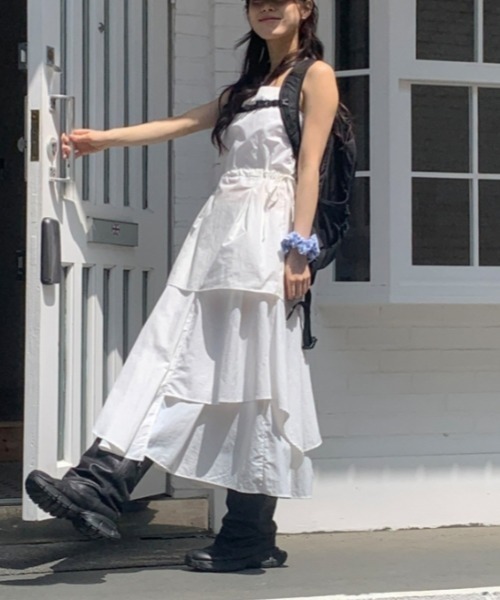 Vipoa（ヴィポア）の「アシンメトリールーズスカート（スカート・レディース・ホワイト/ブラック・FREE）」の7枚目の写真