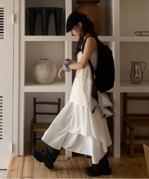 Vipoa（ヴィポア）の「アシンメトリールーズスカート（スカート・レディース・ホワイト/ブラック・FREE）」の12枚目の写真