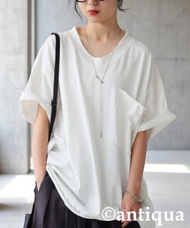 antiqua（アンティカ）の「カットオフビッグTシャツ（Tシャツ/カットソー）」