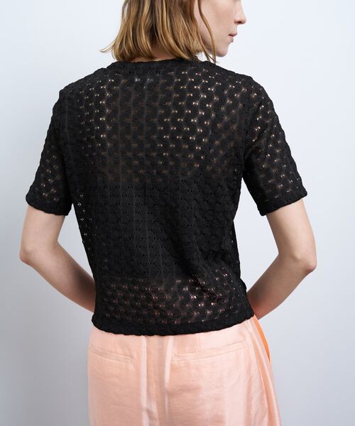 LANVIN en Bleu(ランバンオンブルー)の「シアーレースカットソー(Tシャツ/カットソー・レディース・オフホワイト/ブラック/オレンジ・38)」の3枚目の写真