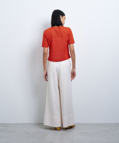 LANVIN en Bleu(ランバンオンブルー)の「シアーレースカットソー(Tシャツ/カットソー・レディース・オフホワイト/ブラック/オレンジ・38)」の6枚目の写真