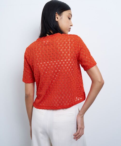 LANVIN en Bleu(ランバンオンブルー)の「シアーレースカットソー(Tシャツ/カットソー・レディース・オフホワイト/ブラック/オレンジ・38)」の9枚目の写真