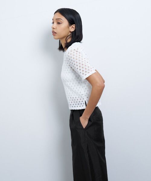 LANVIN en Bleu(ランバンオンブルー)の「シアーレースカットソー(Tシャツ/カットソー・レディース・オフホワイト/ブラック/オレンジ・38)」の15枚目の写真