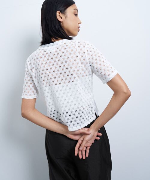 LANVIN en Bleu(ランバンオンブルー)の「シアーレースカットソー(Tシャツ/カットソー・レディース・オフホワイト/ブラック/オレンジ・38)」の16枚目の写真