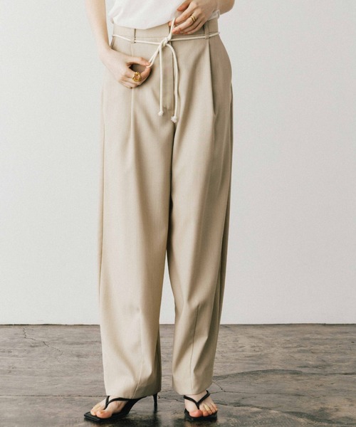 CREDONA(クレドナ)の「THE BARREL TROUSERS/バレルトラウザーズ(スラックス・レディース・ライトベージュ/ブラウン・0/1)」の13枚目の写真