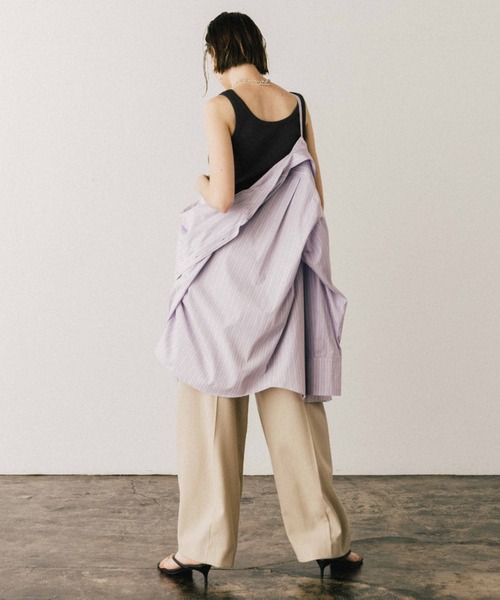 CREDONA(クレドナ)の「THE BARREL TROUSERS/バレルトラウザーズ(スラックス・レディース・ライトベージュ/ブラウン・0/1)」の8枚目の写真