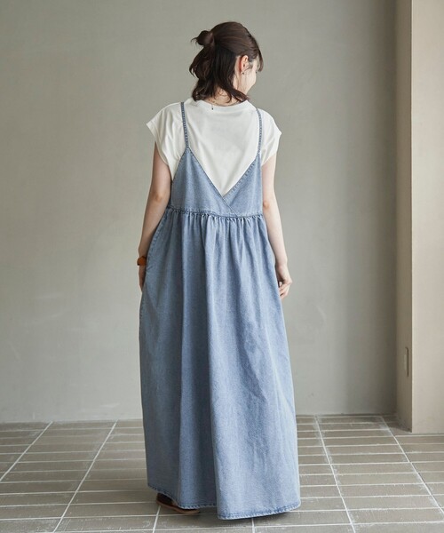 coen（コーエン）の「コットンレーヨンデニムキャミワンピース（ワンピース・レディース・コバルトブルー/ネイビー/ライトグレー・M/L）」の11枚目の写真