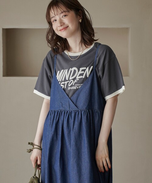 coen（コーエン）の「コットンレーヨンデニムキャミワンピース（ワンピース・レディース・コバルトブルー/ネイビー/ライトグレー・M/L）」の17枚目の写真