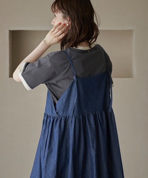 coen（コーエン）の「コットンレーヨンデニムキャミワンピース（ワンピース・レディース・コバルトブルー/ネイビー/ライトグレー・M/L）」の18枚目の写真
