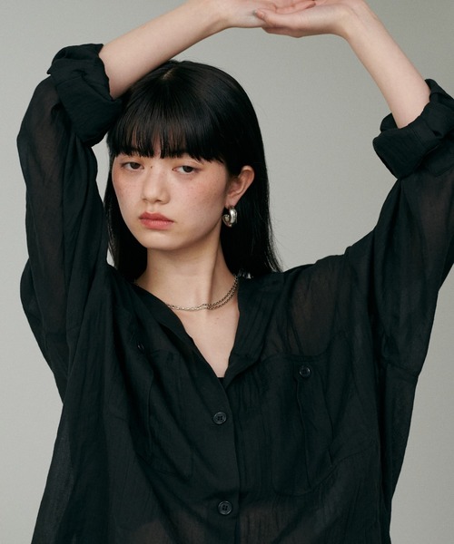 LARUTA(ラルータ)☆シアーサファリポケット付きシャツ シアー半袖刺繍ロゴシャツ | LARUTA(ラルータ)レディース | PAL