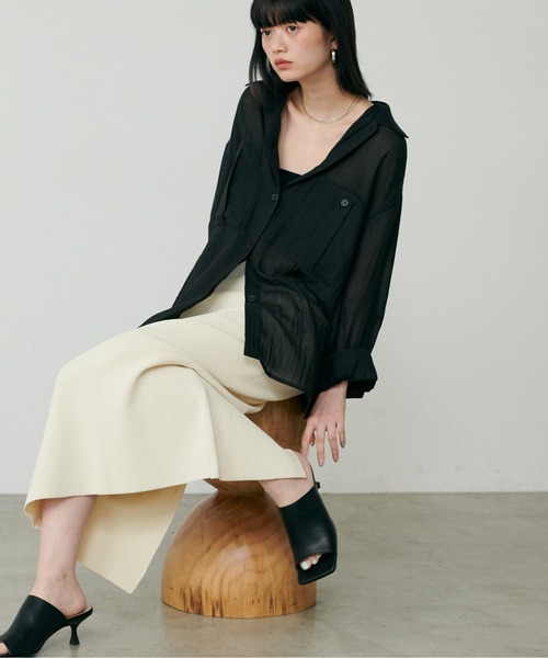 LARUTA(ラルータ)☆シアーサファリポケット付きシャツ LARUTA】［Web限定］シアーサファリポケット付きシャツ（シャツ