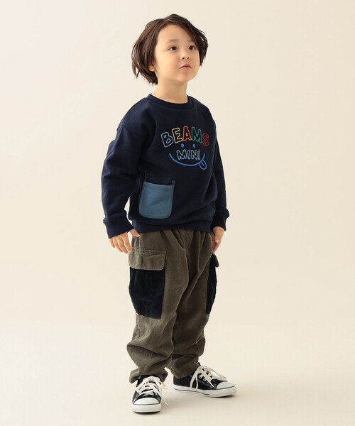 BEAMS mini（ビームスミニ）の「スマイル 刺繍 スウェット 2025FW（90～130cm）（スウェット・キッズ・ホワイト系その他5/ライトグレー/ネイビー/パープル系その他3・120/110/130/90/100）」の8枚目の写真
