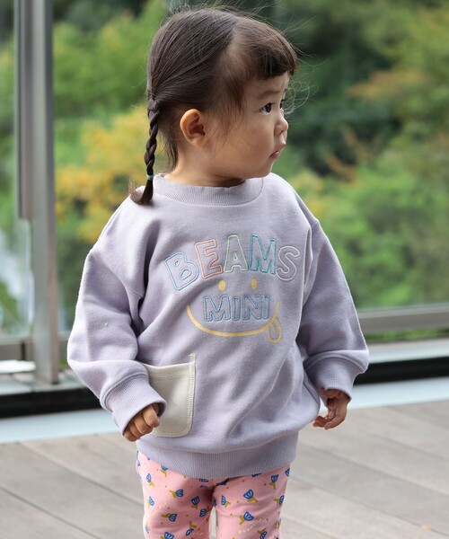 BEAMS mini（ビームスミニ）の「スマイル 刺繍 スウェット 2025FW（90～130cm）（スウェット・キッズ・ホワイト系その他5/ライトグレー/ネイビー/パープル系その他3・120/110/130/90/100）」の10枚目の写真