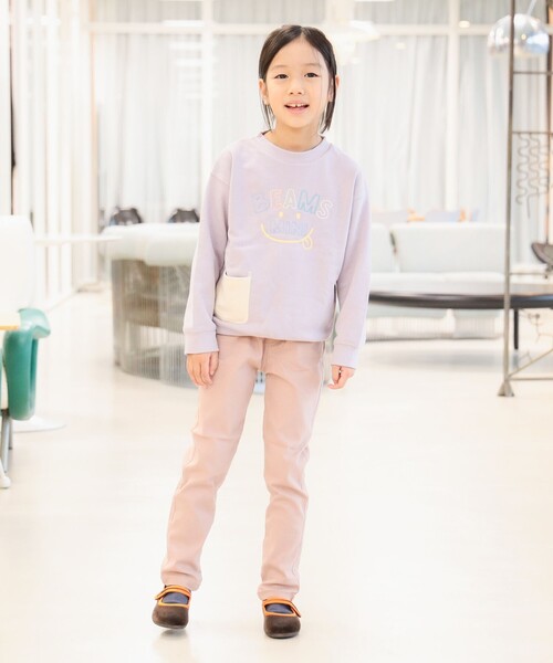 BEAMS mini（ビームスミニ）の「スマイル 刺繍 スウェット 2025FW（90～130cm）（スウェット・キッズ・ホワイト系その他5/ライトグレー/ネイビー/パープル系その他3・120/110/130/90/100）」の15枚目の写真
