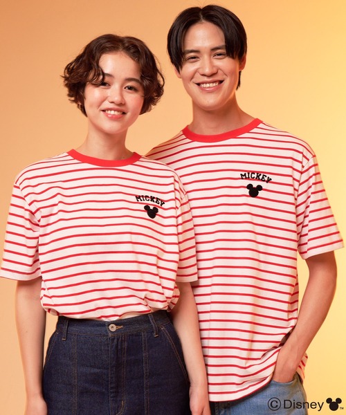 Disney（ディズニー）の「Mickey/Arnold Palmer/シェア ボーダーTシャツ（Tシャツ/カットソー・レディース・ブラック/レッド・LL/L/M/S/XS）」の2枚目の写真