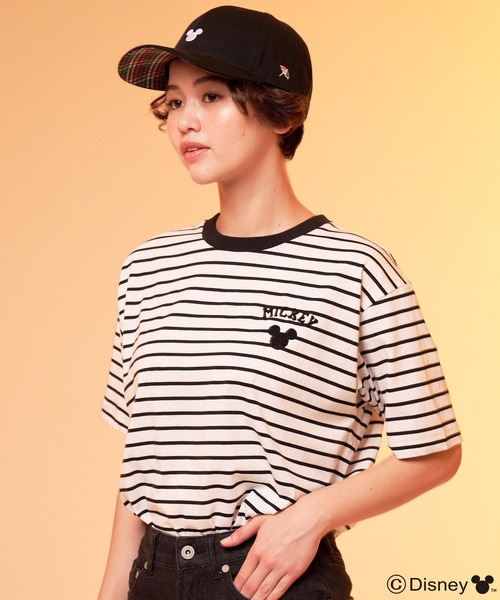 Disney（ディズニー）の「Mickey/Arnold Palmer/シェア ボーダーTシャツ（Tシャツ/カットソー・レディース・ブラック/レッド・LL/L/M/S/XS）」の21枚目の写真