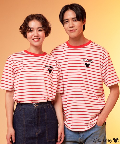 tシャツ Mickey/Arnold Palmer/シェア ボーダーTシャツ レディース メンズ Mickey/Arnold Palmer/シェア ボーダーTシャツ（Tシャツ