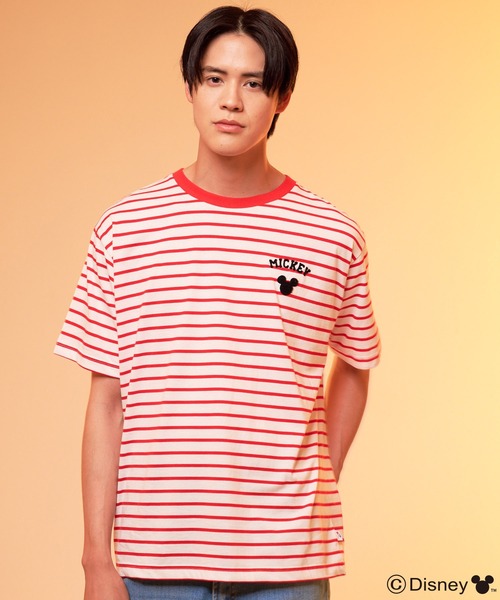 Disney（ディズニー）の「Mickey/Arnold Palmer/シェア ボーダーTシャツ（Tシャツ/カットソー・レディース・ブラック/レッド・LL/L/M/S/XS）」の5枚目の写真