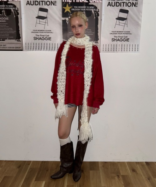 SHAGGIE（シャギー）の「【ViVi掲載】スタッズ付き2WAYオフショルスウェット（スウェット・レディース・レッド/チャコールグレー/ブラック・FREE）」の19枚目の写真