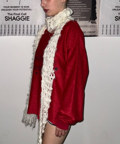 SHAGGIE（シャギー）の「【ViVi掲載】スタッズ付き2WAYオフショルスウェット（スウェット・レディース・レッド/チャコールグレー/ブラック・FREE）」の18枚目の写真