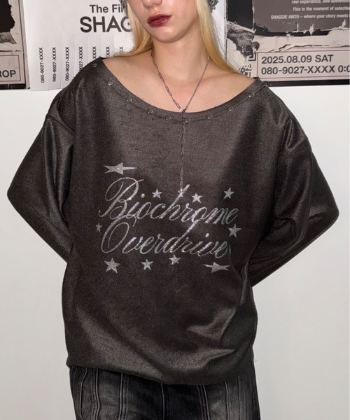 SHAGGIE（シャギー）の「【ViVi掲載】スタッズ付き2WAYオフショルスウェット（スウェット・レディース・レッド/チャコールグレー/ブラック・FREE）」の8枚目の写真