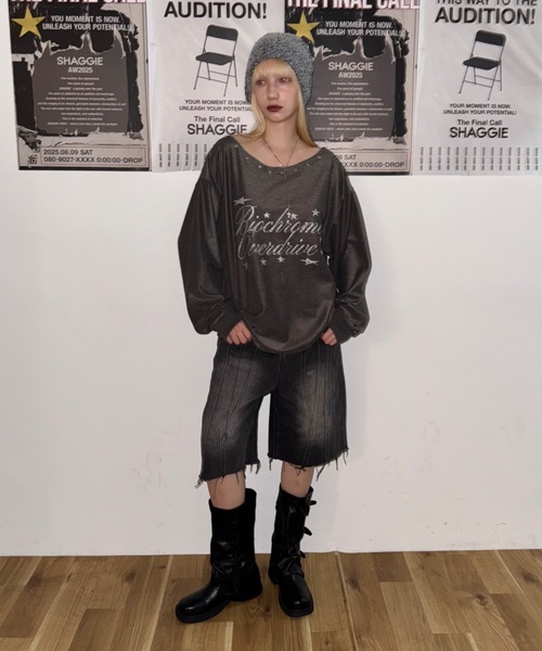 SHAGGIE（シャギー）の「【ViVi掲載】スタッズ付き2WAYオフショルスウェット（スウェット・レディース・レッド/チャコールグレー/ブラック・FREE）」の10枚目の写真