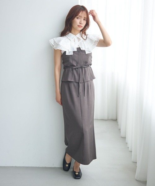 mysty woman（ミスティウーマン）の「シアーチェックブラウス 581422（シャツ/ブラウス・レディース・オフホワイト/ライトブルー/ブラック・FREE）」の8枚目の写真