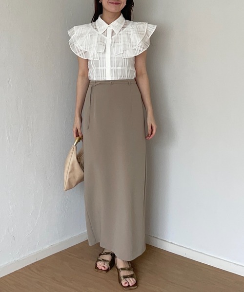 mysty woman（ミスティウーマン）の「シアーチェックブラウス 581422（シャツ/ブラウス・レディース・オフホワイト/ライトブルー/ブラック・FREE）」の22枚目の写真