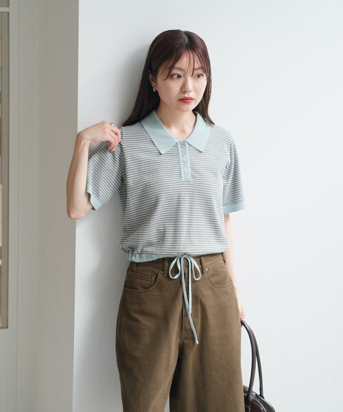 セール】ボーダーポロニット（ポロシャツ）｜Kastane（カスタネ）の