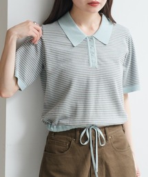 Kastane | ボーダーポロニット(ポロシャツ)