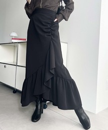アシンメトリーヘムギャザースカート