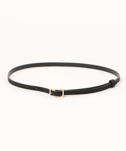 VIBGYOR Women（ヴィブジョー　ウィメン）の「【float】シンプル スウェード風 ベーシックカラー ゴールドバックル ナローベルト（ベルト・レディース・ブラック/ブラウン・FREE）」の6枚目の写真