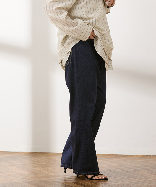 journal standard L'essage（ジャーナルスタンダードレサージュ）の「【金子綾さん着用】デニム5ポケットパンツ（デニムパンツ・レディース・ブルー系その他/ネイビー・38/36）」の8枚目の写真